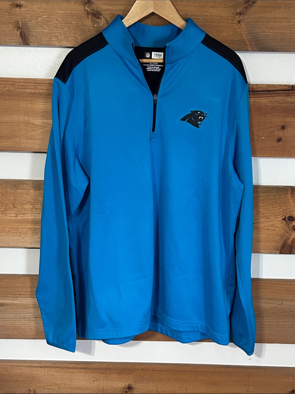 NFL Genuine Panthers Team Apparel 1/4 Zip Pullover Fleece Lined Men's Size XL